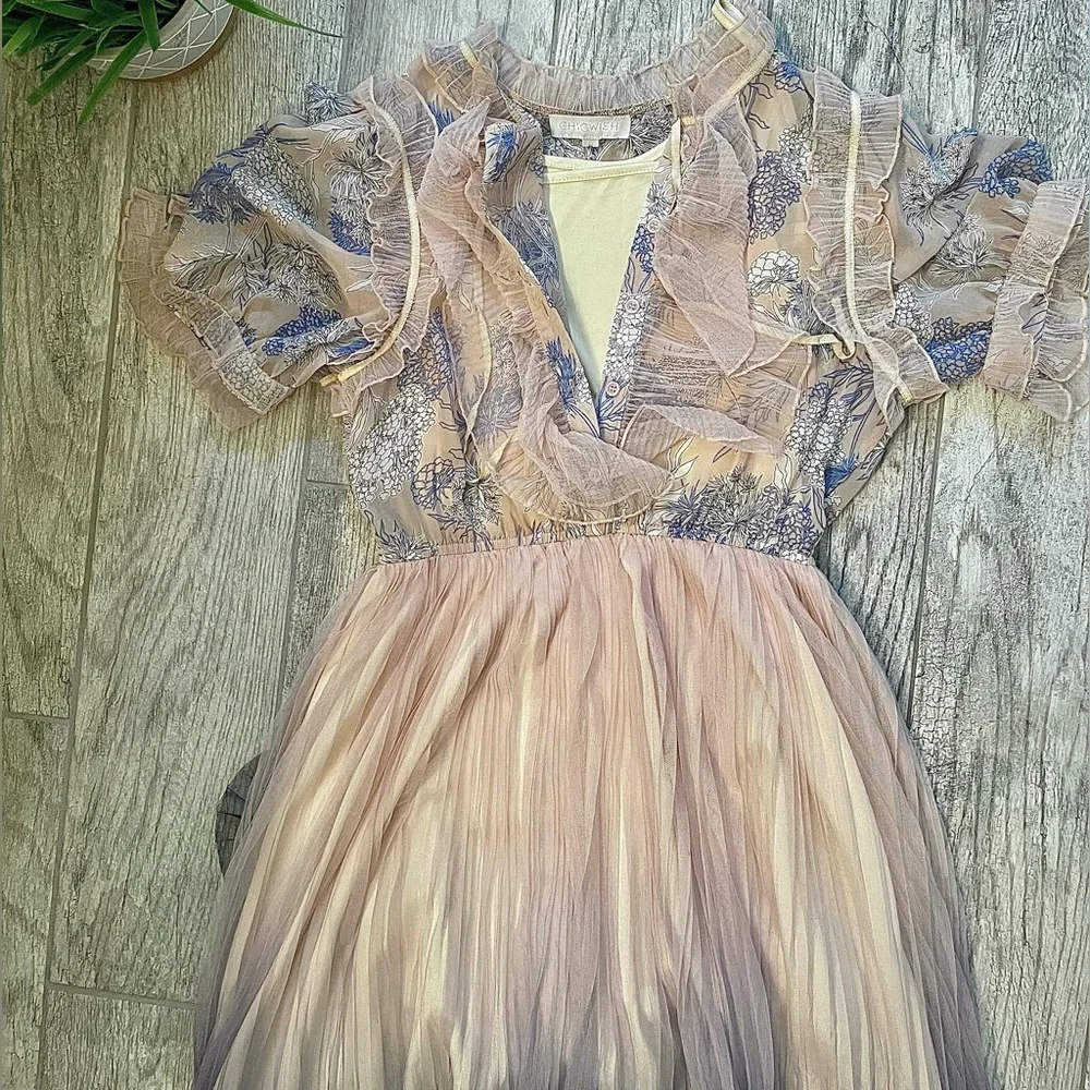 Chicwish We Know it All Gradient Pleated Mesh Tulle Dress - Picture 7 of 10